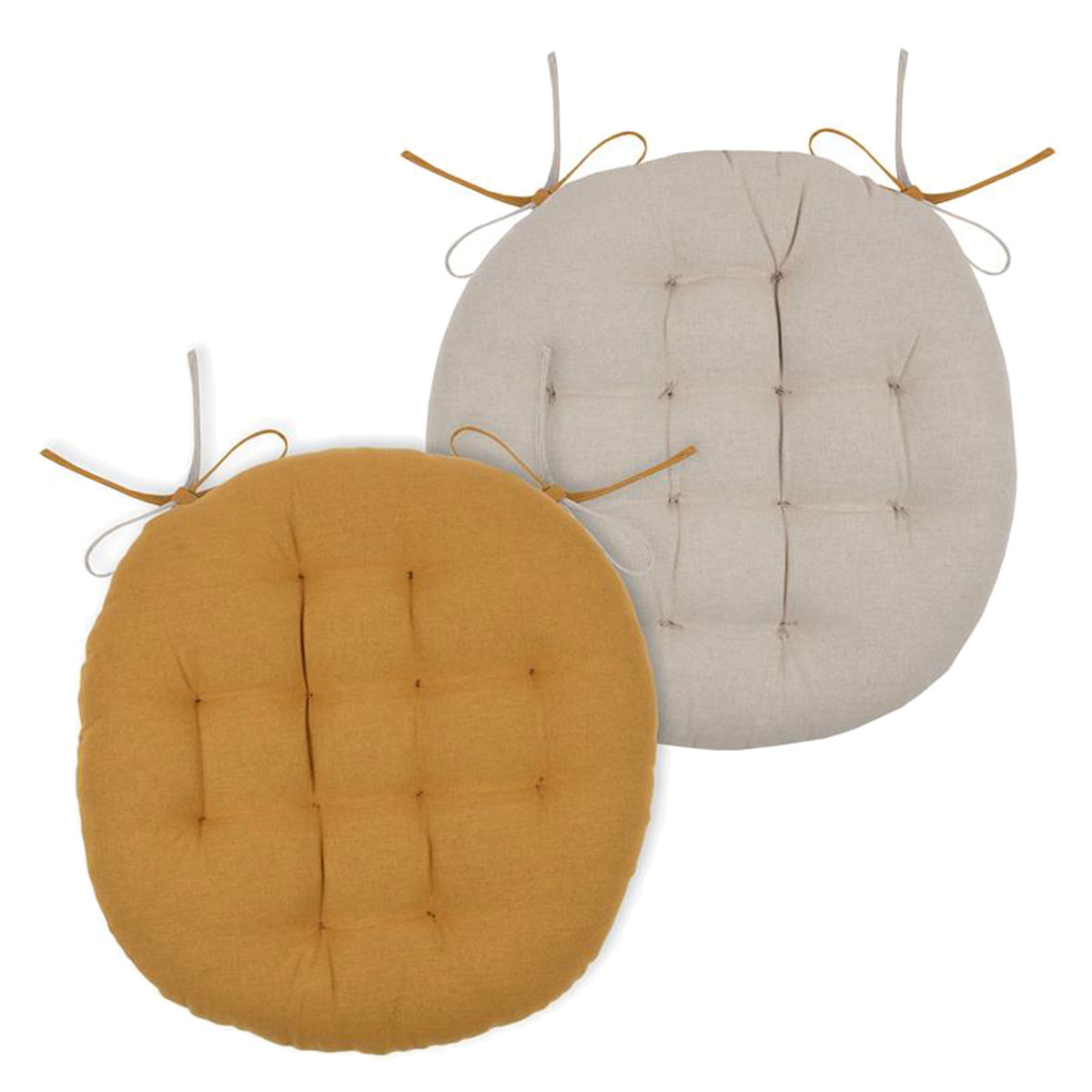 Round chair cushion reversible 38 cm - Curry and Lin